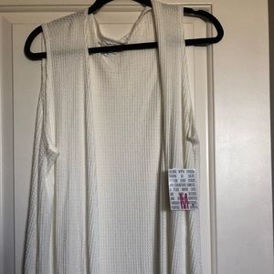 LuLaRoe winter white waffle Joy Vest